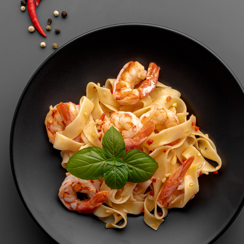 Сливочная паста с креветками